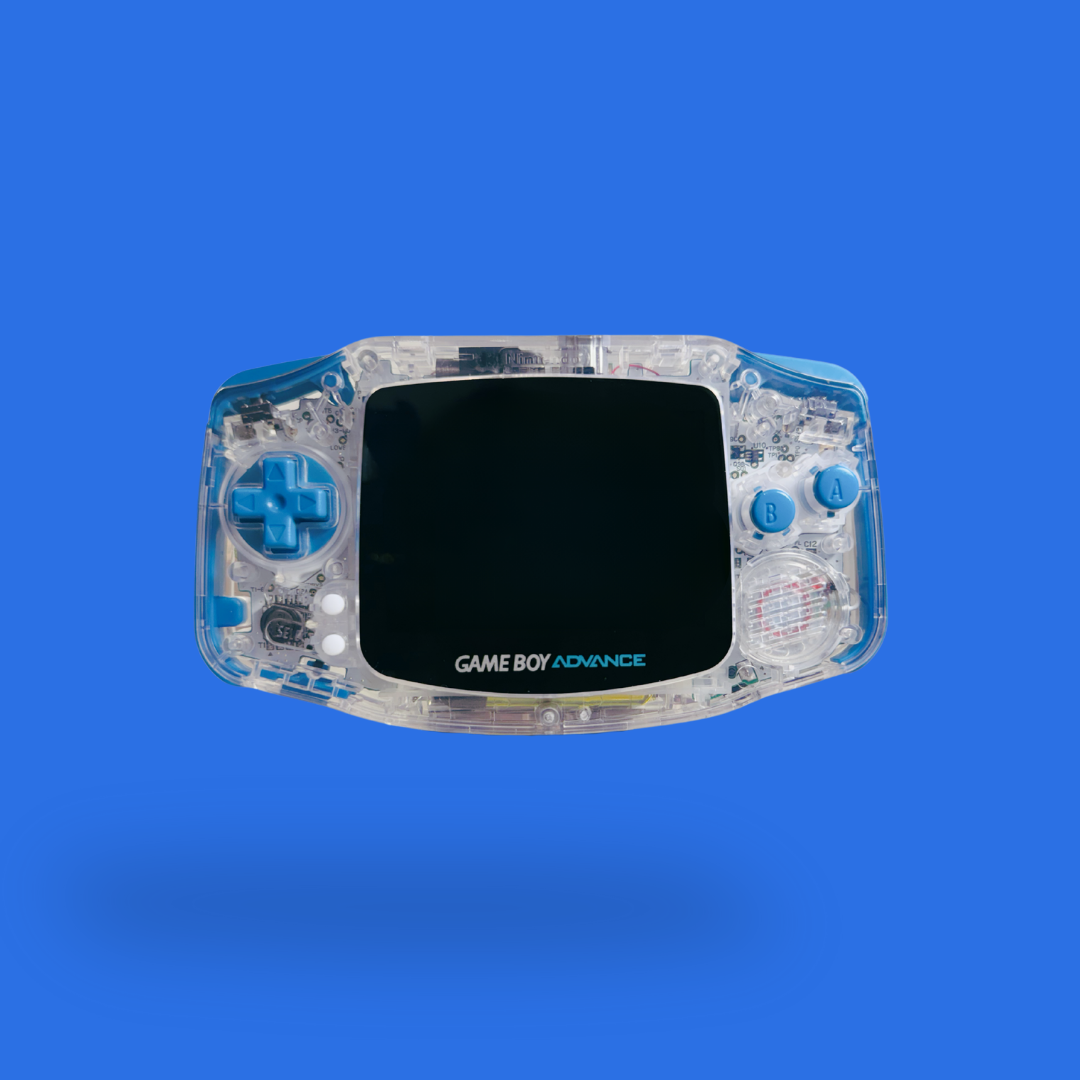 Game boy Advance funnyplaying clear shell front